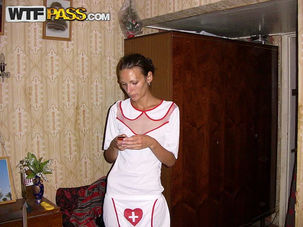 Amateur chick Dasi West poses non nude in a naughty nurse outfit on a bed  - Homemade, Skinny, Non Nude, Amateur, Shorts, Babe, Brunette, Beautiful, Solo  - Photo 2