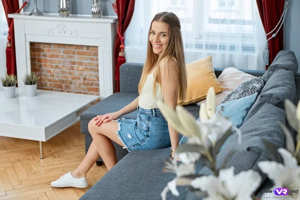 Beautiful Czech babe Eveline Dellai plays with her shaved pussy on the sofa  - Teen, Amateur, Skinny, Czech, Pussy, Beautiful, Cute, Babe, European, Masturbation  - Photo 4