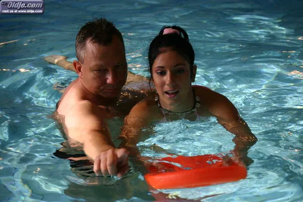 Black haired beauty Sheridan gets her twat stuffed by an old daddy  - Underwater, Old Young, Cum In Mouth, Ball Licking, Old Man, Pool, Cute, Hardcore, Teen, Big Clit  - Photo 3