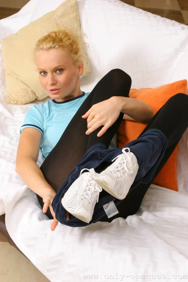 Attractive curly haired teen Candice flashes her tiny boobs in pantyhose  - Pantyhose, Curly, Babe, Undressing, Legs, Tiny Tits, Panties, Short Hair, Beautiful, Solo  - Photo 4