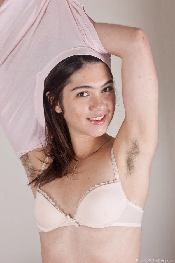 Brunette solo girl takes pleasure in displaying hairy armpits and beaver  - Hairy, Tiny Tits, Ass, PAWG, Beautiful, Natural Tits, Spreading, Babe, Skirt, Lingerie  - Photo 6
