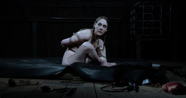 White girl Sierra Cirque is kept naked in bondage while in the woods  - Blindfold, BDSM, Deepthroat, Bondage, Outdoor, Pussy, Close Up, Ass, Feet, PAWG  - Photo 1