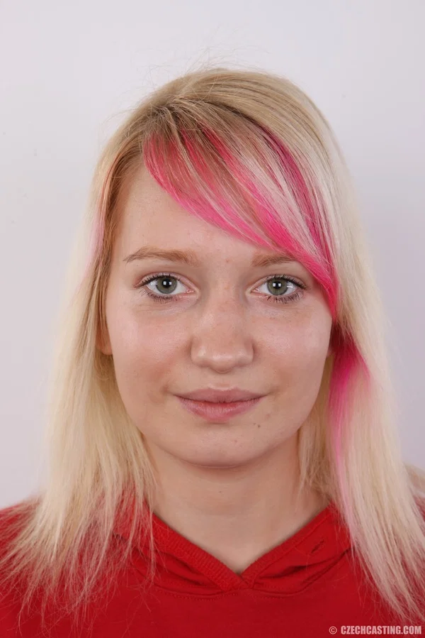 Young blonde girl with dyed hair removes her clothing for her first nude shoot  - Close Up, Teen, Amateur, Face, Tiny Tits, Babe, Blonde, Czech, Cute, Ass  - Photo 1