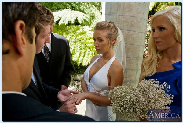 Bride Nicole Aniston gets boned by her husband's best friend in the bathroom  - Wedding, Caught, Cumshot, Cowgirl, Uniform, Pornstar, Stockings, Petite, Hardcore, Blonde  - Photo 8