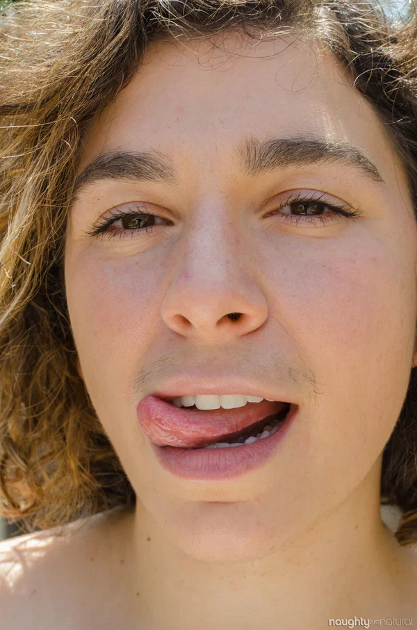 Brunette amateur Serai shows her big tits and hairy crotch in the back yard  - Amateur, Hairy, Curly, Short Hair, Big Tits, Outdoor, Sexy, Clothed, Face, Undressing  - Photo 13