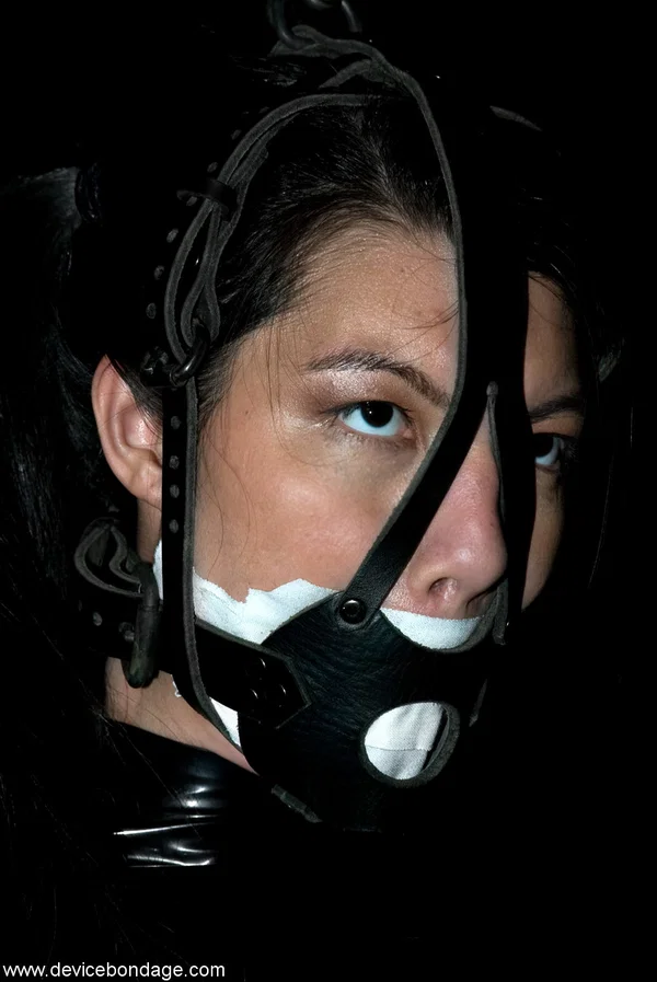 White girl Circe Borges is made to cum while wrapped in latex and gagged  - Face, Bondage, Perfect, BDSM, Masturbation, Pussy, Dildo, Shaved, Close Up, Feet  - Photo 10
