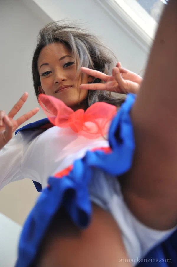 Cute teen Asian removes her schoolgirl uniform to spread in socks & heels  - Asian, Schoolgirl, Upskirt, Panties, Cute, Teen, Socks, Teacher, Hairy, Spreading  - Photo 4