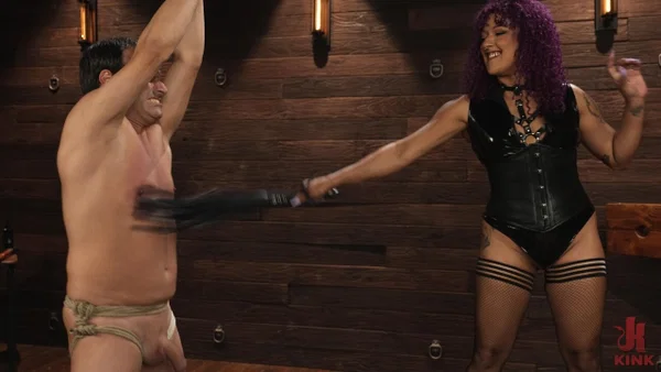 Daisy Ducati dominates a restrained male slave during BDSM play  - Footjob, Femdom, Ebony, Curvy, BDSM, Chubby, Bondage, Facesitting, Thick, BBW  - Photo 4