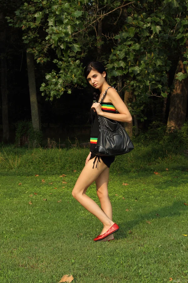 Skinny amateur Zoey Kush takes off her clothes before masturbating in a field  - Masturbation, Gyno, Dildo, Natural Tits, Petite, Outdoor, Amateur, Tiny Tits, Ass, White  - Photo 1