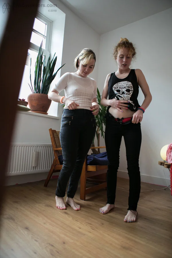 Lesbians Sonya & Olga V reveal pert breasts while dressing after girl-girl sex  - Amateur, Short Hair, Non Nude  - Photo 14