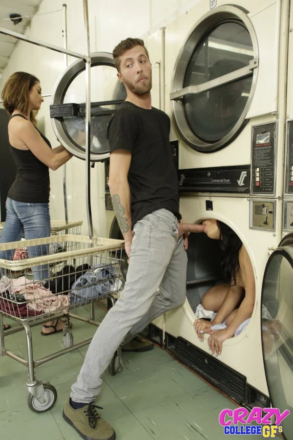 Hung dude has sex with his Latina girlfriend Gina Valentina in a laundry room  - Public, Caught, Brazilian, Girlfriend, Pornstar, Boots, Cumshot, Latina, Petite, Ass Fucking  - Photo 9