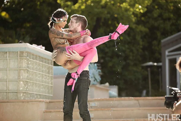 Heavily inked teen pornstar Bonnie Rotten taking anal sex in pink nylons  - Anal, Teen, Hardcore, Stockings, Tattoo, Close Up, Big Tits, Ass, Pussy, Pornstar  - Photo 1