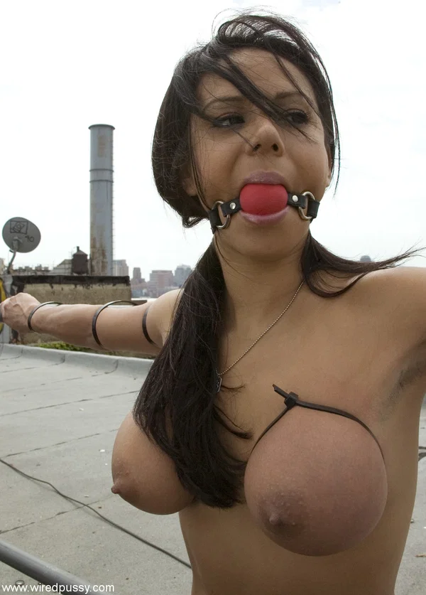 Busty babe Nadia Styles gets whipped & shocked outdoors by Mistress Hidest  - Public, BDSM, Bondage, Nipples, Outdoor, Big Tits, Lesbian, Pussy, Fake Tits, Shaved  - Photo 1