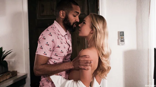Blonde teen Braylin Bailey engages in interracial sex upon a bed  - Interracial, Doggy Style, Big Cock, Hardcore, Natural Tits, Pussy Licking, Cumshot, Blowjob, Ass Fucking, Kissing  - Photo 2