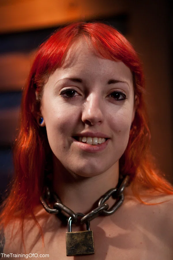 Naked redhead Sloane Soleil is masturbated while ball gagged and collared  - Natural Tits, Bondage, Redhead, BDSM, Pussy, Tiny Tits, Nipples, Face, Close Up, Ass  - Photo 2