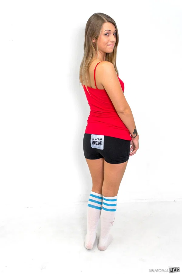 American cutie Jenna Leigh strips at the casting & shows her big booty  - Socks, Teen, Beautiful, Shorts, Undressing, Sexy, Ass, Natural Tits, Babe, Cute  - Photo 5