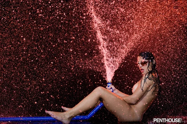 Brunette pornstar in sunglasses Krista Ayne poses naked with a water hose  - Centerfold, MILF, Latina, Glamour, Babe, Model, Beautiful, Glasses, Pornstar, Solo  - Photo 17