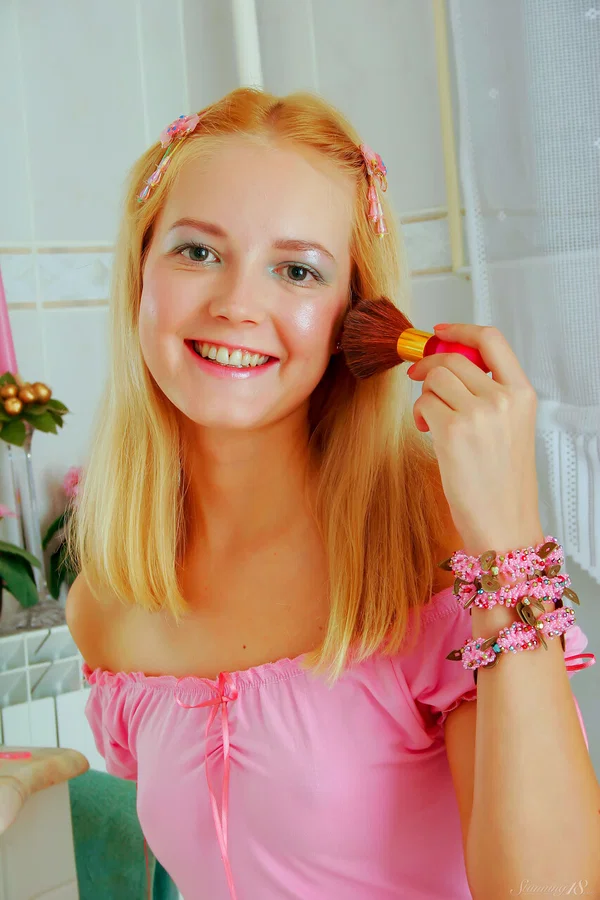 Young beauty gets totally naked while in a bathroom by herself  - Teen, Glamour, Model, Solo, Cute, Babe, Beautiful  - Photo 1