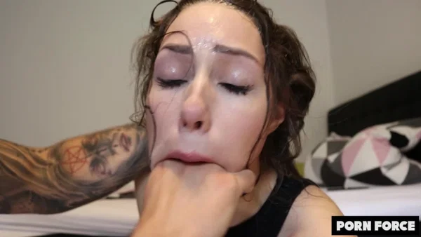 Brunette girl Shaiden Rogue takes a facial cumshot while giving a blowjob  - Facial, Deepthroat, Big Cock, Face, Cumshot, Amateur, Handjob, Blowjob, Brunette  - Photo 7