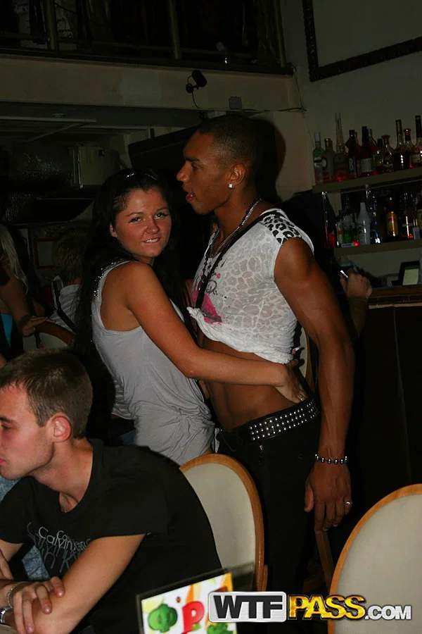Brunette amateur Bella strips to her bra and underwear while inside a club  - Homemade, Public, Interracial, Amateur, Reality, Non Nude, Outdoor, Brunette, European, Lingerie  - Photo 14