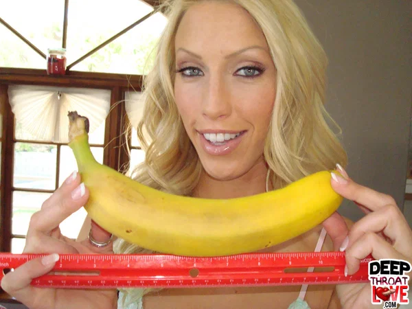Blonde MILF showing her oral sex skills with some vegetables and fruits  - MILF, Blonde, Babe, Beautiful, Solo, Cute, Teen  - Photo 9