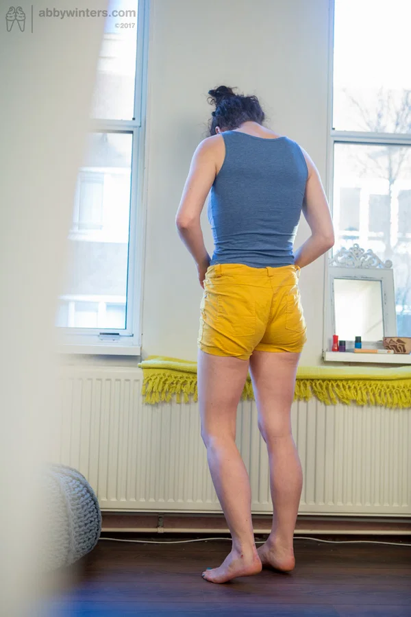 Nude amateur Livia V is secretly filmed getting dressed by a hidden camera  - Voyeur, Saggy Tits, Amateur, Hairy, Clothed, Panties, Shorts, Ass, PAWG, Feet  - Photo 15