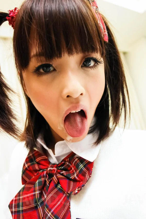 Asian coed Rin Yuzuki receives a mouthful of cum while toying her asshole  - Cum In Mouth, Japanese, Schoolgirl, Asian, Cumshot, Anal, Blowjob, Ass, Uniform, Dildo  - Photo 15