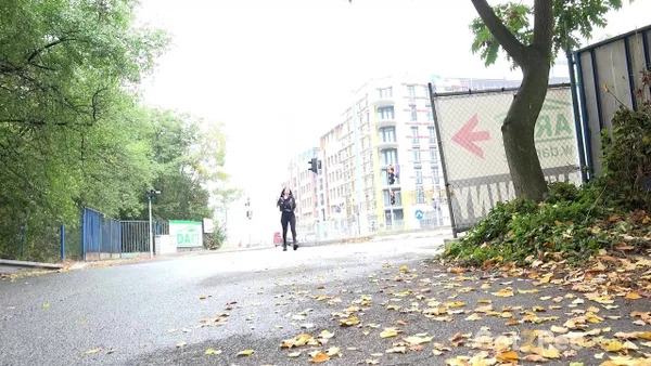 Brunette girl Shalina Shine takes a badly needed pee on leaves in public  - Pissing, Public, Outdoor, Ass, Panties, Brunette, PAWG, Babe, Beautiful, Solo  - Photo 1