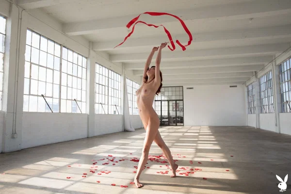 Skinny babe Madeline Amour loses her red lingerie and poses naked  - Flexible, Close Up, Nipples, Redhead, Curly, Ass, Pussy, Spreading, Feet, Skinny  - Photo 14
