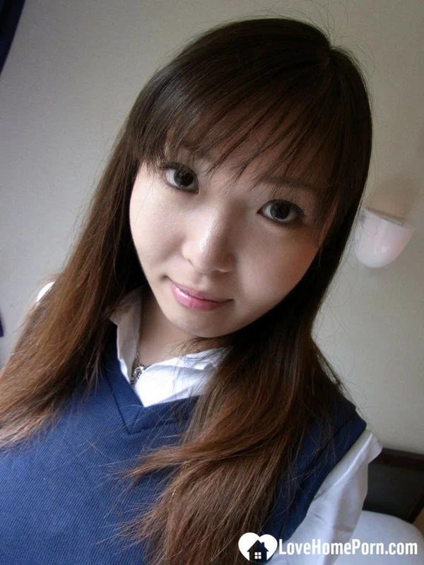 Cute Asian brunette babe unveiling her incredible big boobs in a solo  - Homemade, Schoolgirl, Asian, Upskirt, Socks, Teen, Amateur, Reality, Petite, POV  - Photo 13