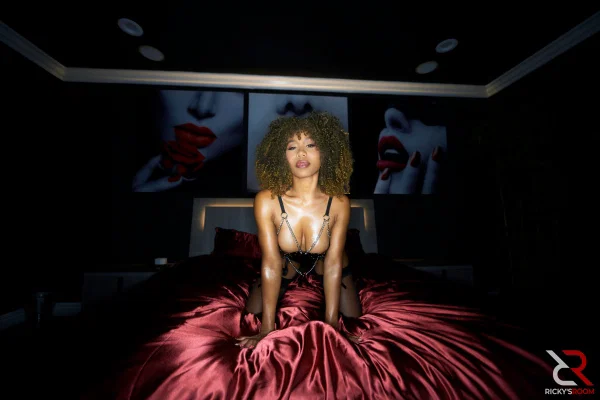 Interracial lesbians Jenna Foxx & Xwife Karen get together on top of a bed  - Ebony, Wife, Lingerie, Tattoo, Latina, Stockings, Big Tits, Black, Reality, Natural Tits  - Photo 5
