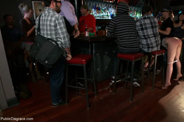 Blonde girl Rylie Richman is spanked and paddled in public by a bunch of men  - Public, Hairy, Spanking, Ass, BDSM, Bondage, Pussy, Sexy, Skirt, Brunette  - Photo 17