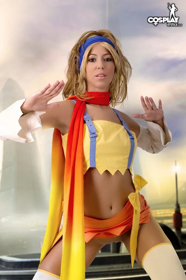Blonde girl releases her firm tits and tight ass from cosplay clothing  - Cosplay, Ass, Skirt, Big Tits, Clothed, PAWG, Stockings, Babe, Beautiful, Solo  - Photo 5
