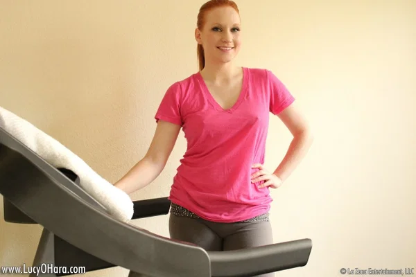 Fit redhead Lucy OHara pauses her workout to shove a dildo in her tight pussy  - Redhead, Sports, Big Tits, Ass, Natural Tits, Masturbation, Babe, Dildo, Panties, Beautiful  - Photo 1
