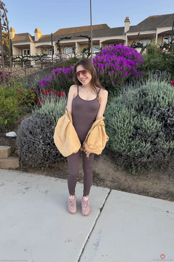 Skinny teen shows her nice feet prior to giving a POV closeup of her pussy  - Feet, Public, Beach, Asshole, POV, Glasses, Close Up, Petite, Clothed, Outdoor  - Photo 4