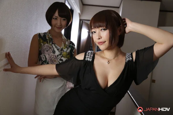Sexy Japanese girl gets naked while her girlfriend watches  - Japanese, Asian, Pantyhose, Short Hair, Reality, Clothed, Skirt, High Heels, Nipples, Tiny Tits  - Photo 7