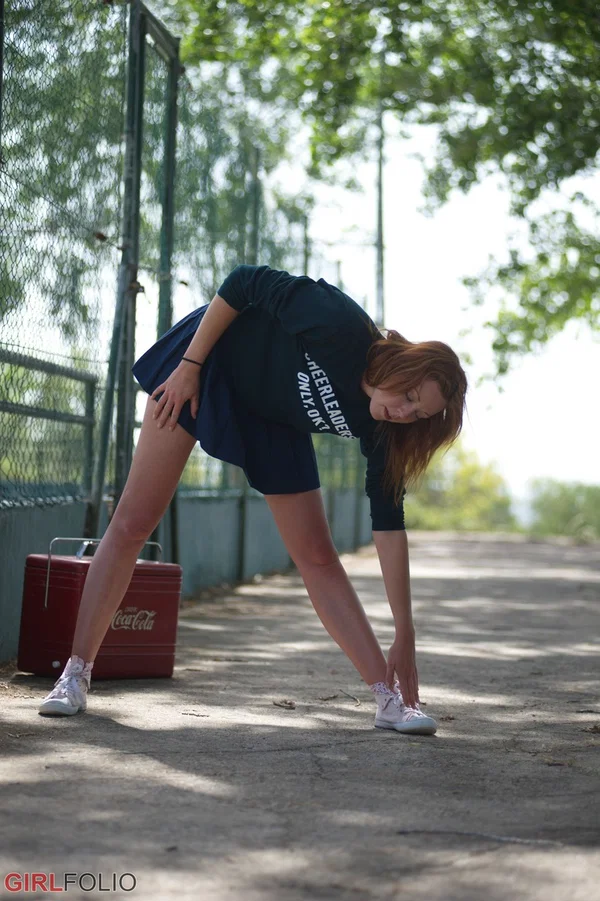 Hot redhead Elen Moore flashes sexy upskirt walking to cheerleader practice  - Clothed, Outdoor, Panties, Redhead, Skirt, Babe, Ass, Upskirt, Legs, Glamour  - Photo 5