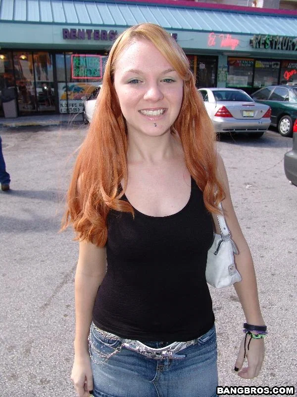 Ginger teen Alex teases with her big butt and gets rammed from behind in a van  - Public, Facial, Amateur, Pussy, Teen, Redhead, Ass, Jeans, White, Clothed  - Photo 3