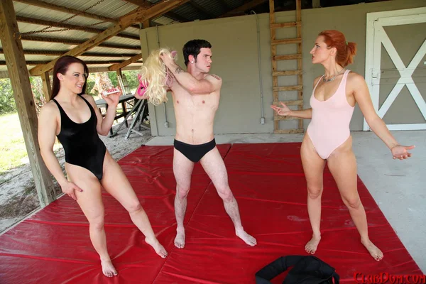 Dommes Cheyenne Jewel and Goddess Amadahy humiliate a guy after stretching  - Femdom, Sports, Reality, MILF, Legs, Ass, PAWG, Outdoor, White, Brunette  - Photo 10