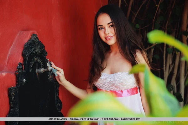 Beautiful teen Li Moon models totally naked in a pleasant manner  - Pussy, Beautiful, Spreading, Clothed, Natural Tits, Model, Skirt, Teen, Big Tits, Asshole  - Photo 1