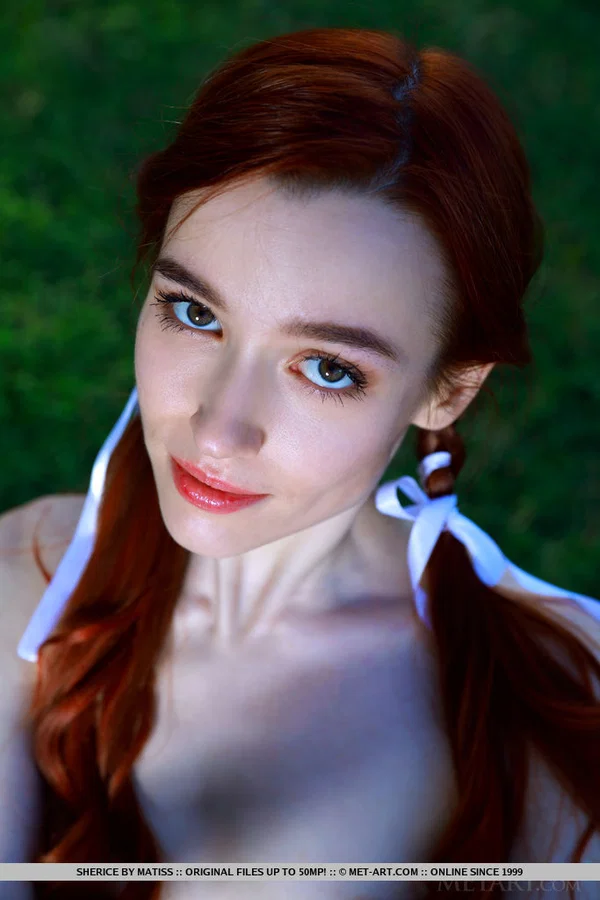 Young redhead Sherice pauses a badminton game to show her tight slit on grass  - Redhead, Spreading, Pussy, Ass, Asshole, Upskirt, Teen, Shaved, Outdoor, Face  - Photo 18
