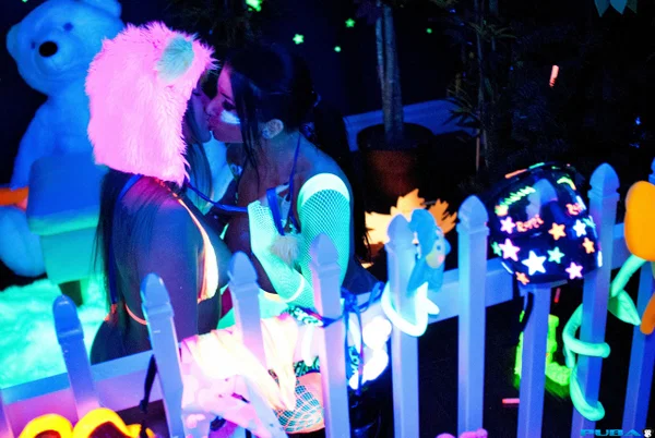 Lesbian strippers Dani Daniels & Romi Rain licking pussy under UV lights  - Party, MILF, Humping, Big Tits, Lesbian, Uniform, Bikini, Kissing, Fingering, Pussy  - Photo 21
