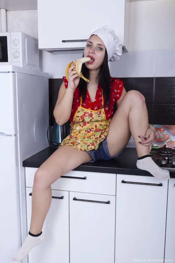 Sexy teen with natural tits Tanita flaunts her hairy pussy in the kitchen  - Hairy, Ass, Socks, Panties, Kitchen, Undressing, PAWG, Amateur, Pussy, Shorts  - Photo 4