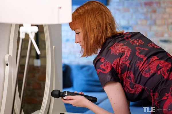 Horny redhead Lilly Mays masturbates with sex toys during solo action  - Redhead, Clothed, Dildo, Pussy, Tattoo, Teen, Masturbation, Anal, Beautiful, Cute  - Photo 3