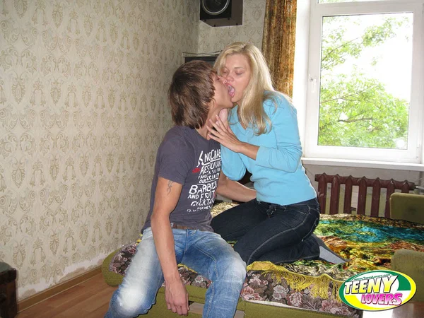 Blonde teen and her boyfriend kiss before disrobing to fuck on a bed  - Seduction, Jeans, Teen, Reality, Undressing, Piercing, Blowjob, Hardcore, Kissing, Clothed  - Photo 3