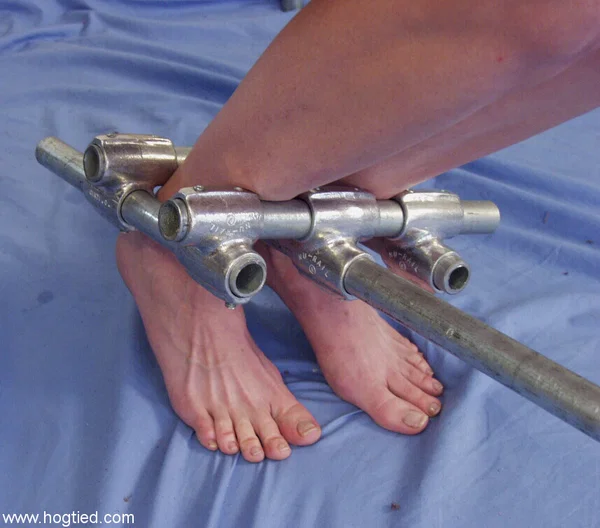 Horny brunette beauty Molly Matthews gets restrained naked in metal bondage  - Bondage, BDSM, Brunette, Schoolgirl, Feet, Close Up  - Photo 18