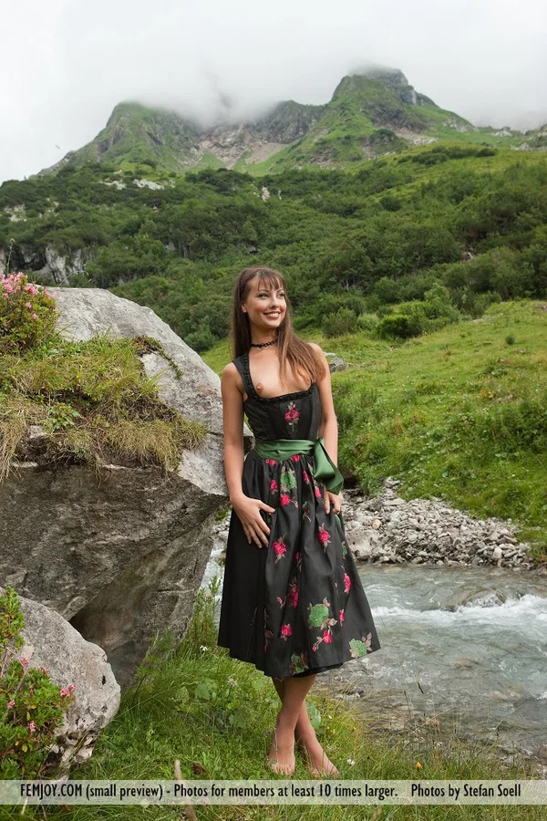 Gorgeous mountain miss Lorena G flashes naked upskirt while lounging outdoors  - Beautiful, Upskirt, Outdoor, European, Hairy, Glamour, Babe, Spreading, Skirt, Model  - Photo 9