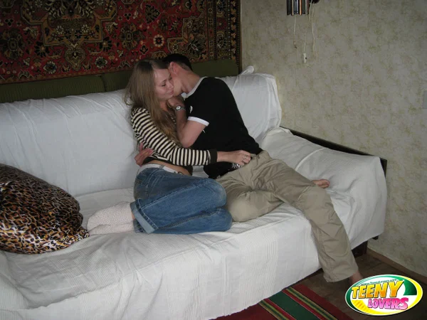 Blonde Russian teen with a big ass Yulia Blondy enjoys hardcore sex  - Amateur, Hardcore, Teen, Kissing, Pussy, Skinny, Big Cock, Socks, Cowgirl, Feet  - Photo 1