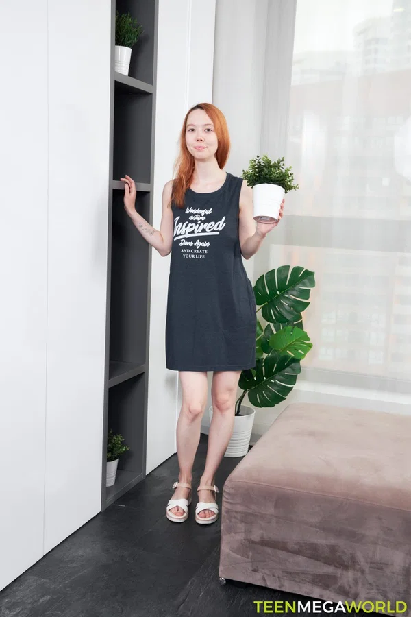 European ginger teen Emily A unveils her slim figure and toys her pussy  - Amateur, Flexible, Teen, Ukrainian, Redhead, Pussy, Petite, Cute, Dress, Upskirt  - Photo 1