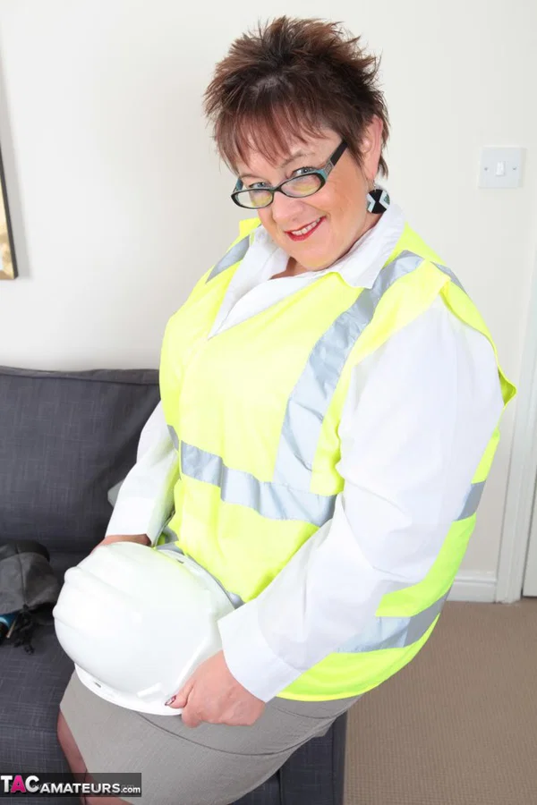 Obese mature woman Warm Sweet Honey holds her large tits in her hands  - BBW, Mature, Pantyhose, Glasses, Big Tits, Amateur, Panties, Chubby, Short Hair, Thick  - Photo 1